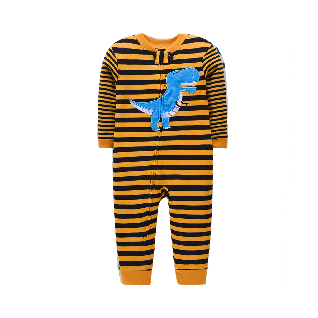 Pijama de algodón con cierre "Dinosaurio Celeste"