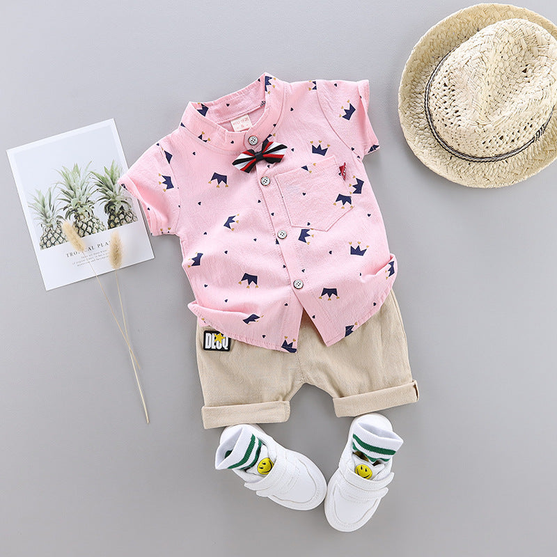 Conjunto de short, remera y corbatin
