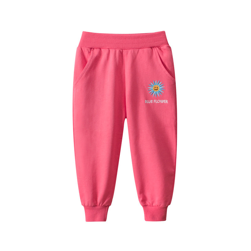 Pantalón deportivo de algodón "Flower" Rosa