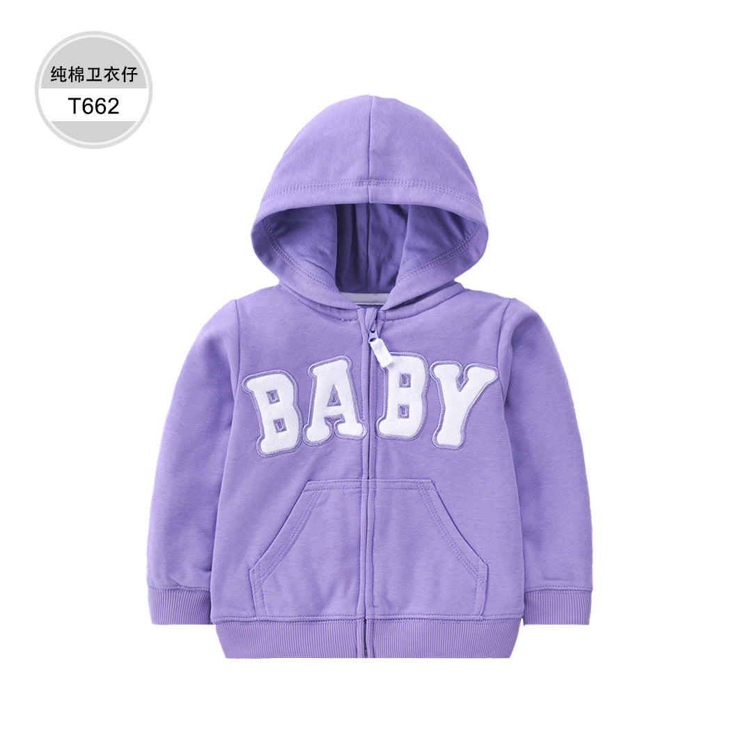 Campera lila "Baby" de algodón y bolsillos