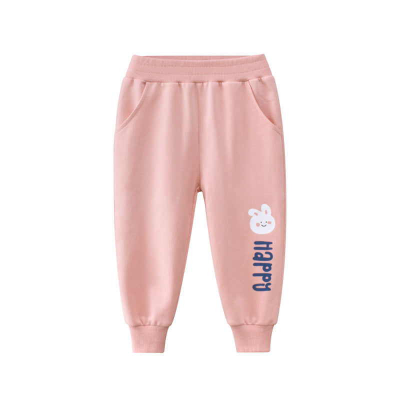 Pantalón deportivo de algodón "Happy" Rosa Claro