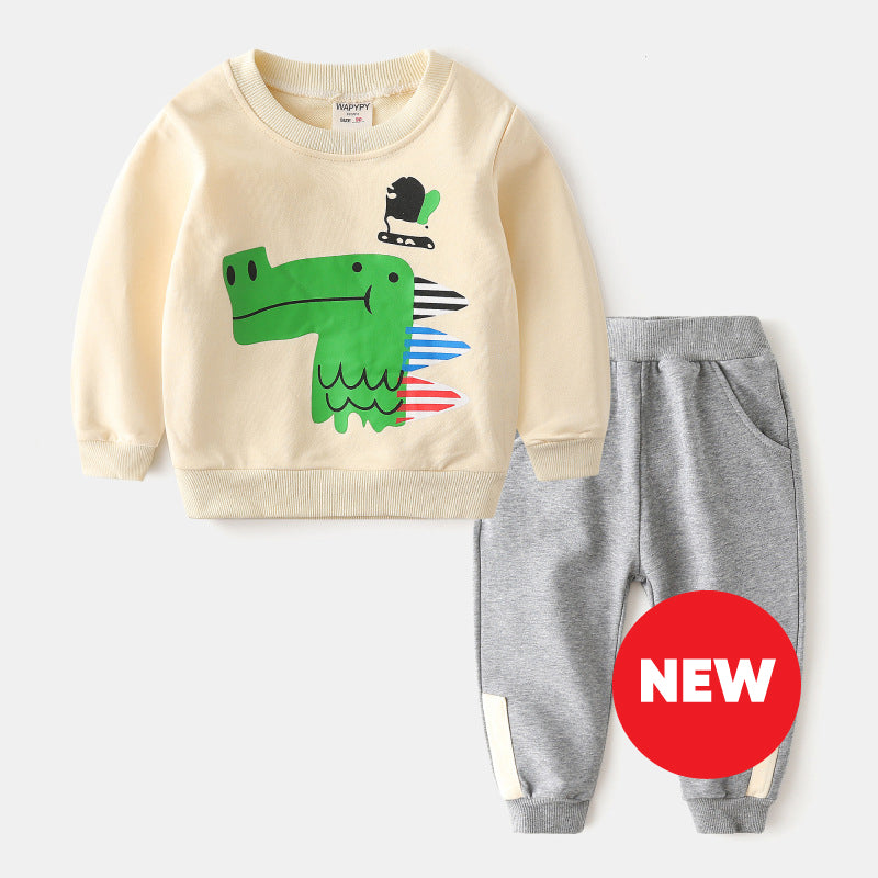 Conjunto de 2 piezas "Dino Verde": pantalón y buzo