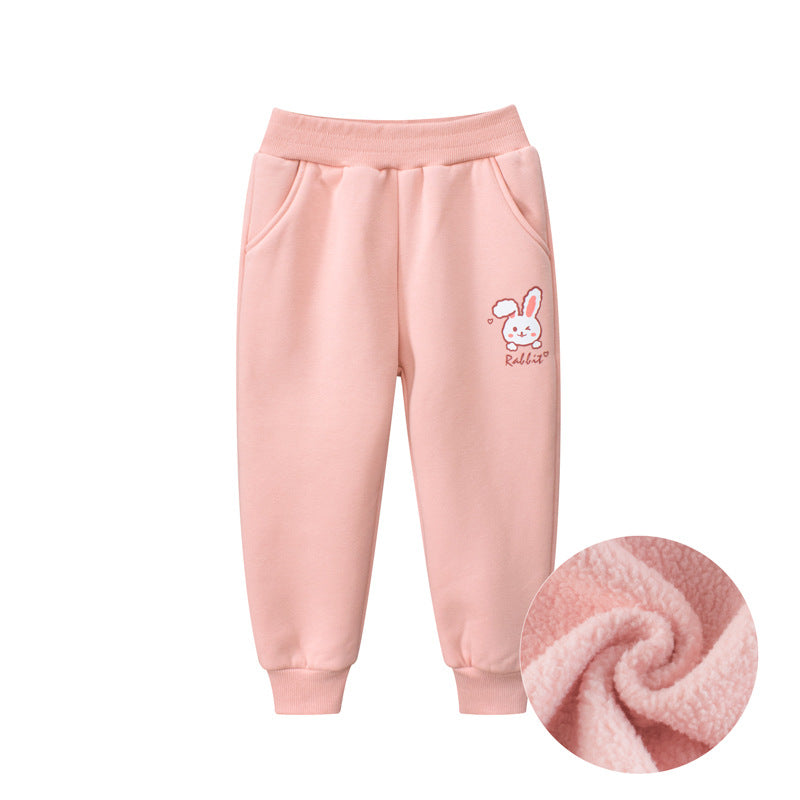 Pantalón deportivo de algodón Afelpado "Conejita" Rosa