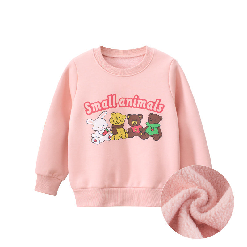 Buzo de algodón afelpado "Animalitos" Rosa