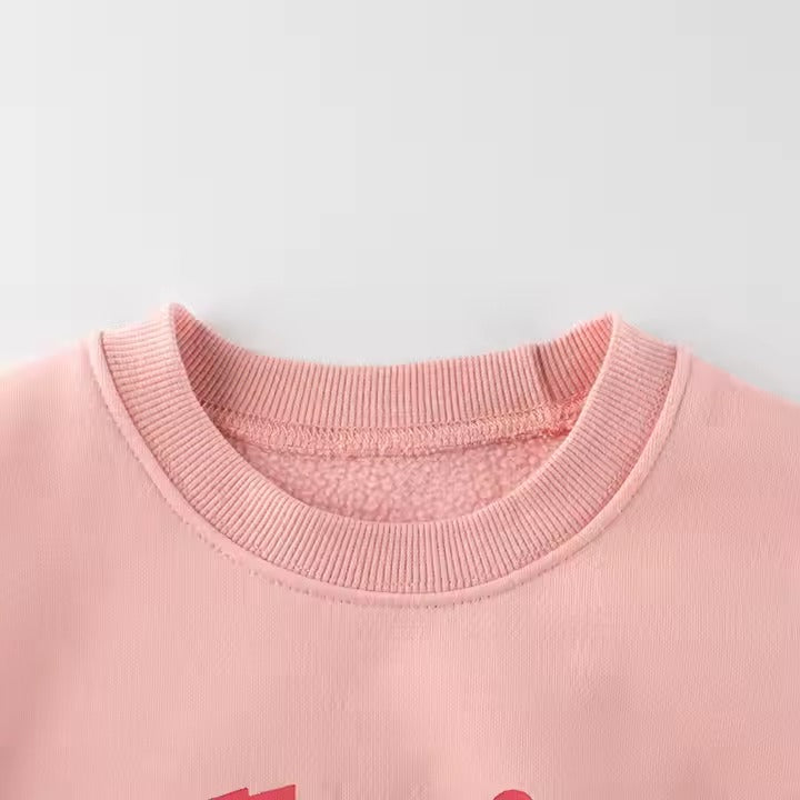 Buzo de algodón afelpado "Animalitos" Rosa