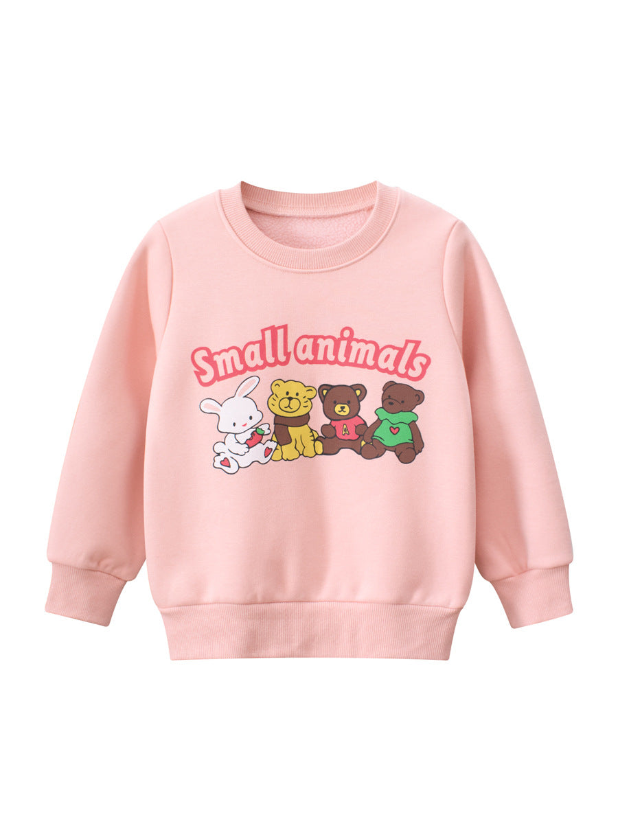 Buzo de algodón afelpado "Animalitos" Rosa