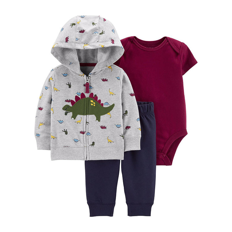 Set de 3 piezas "Dino": Pantalón, Campera y Body de manga larga