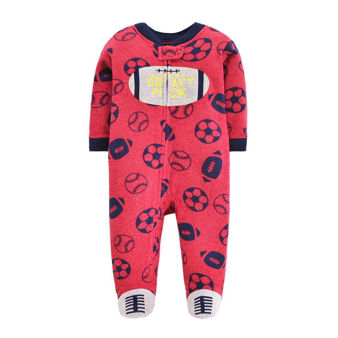 Pijama de micropolar "Pelotas" con pie con cierre