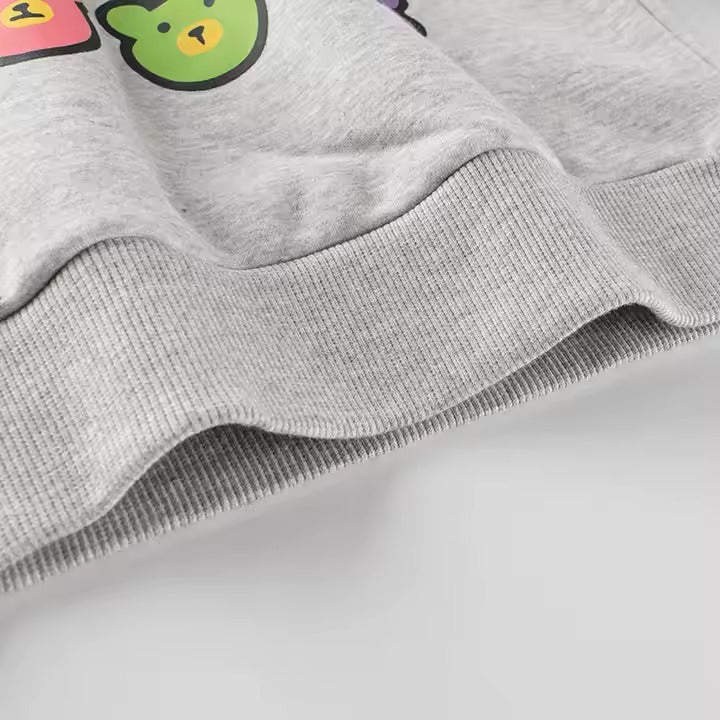 Buzo de algodón afelpado "Ositos" Gris
