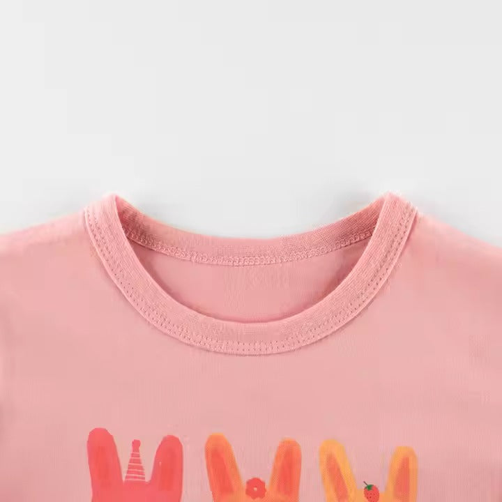 Remera manga larga "Conejitas" Rosa