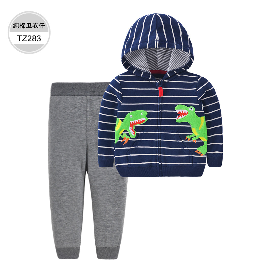 Set de 2 piezas "Dinos verdes": Pantalón y Campera