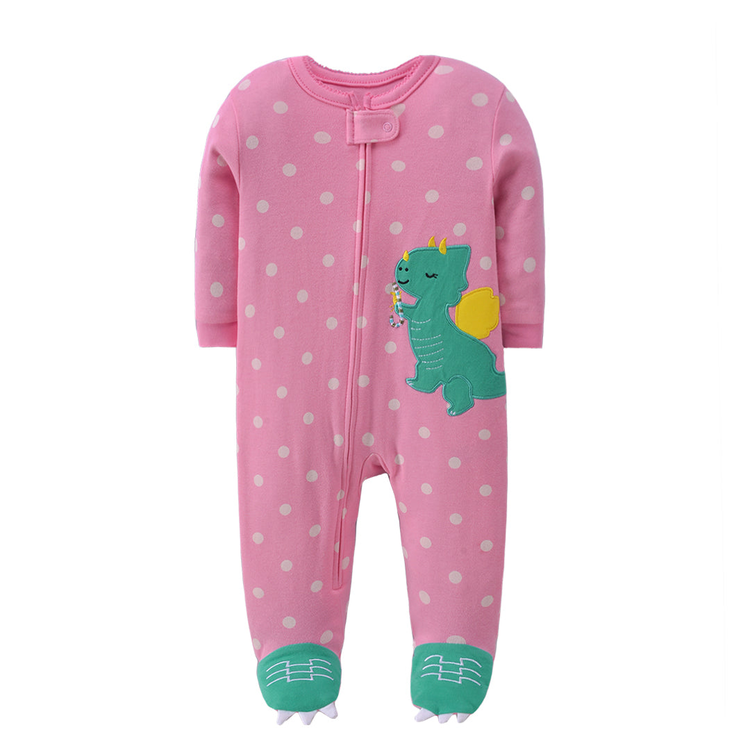 Pijama de algodón con cierre "Dinosaurio Verde"