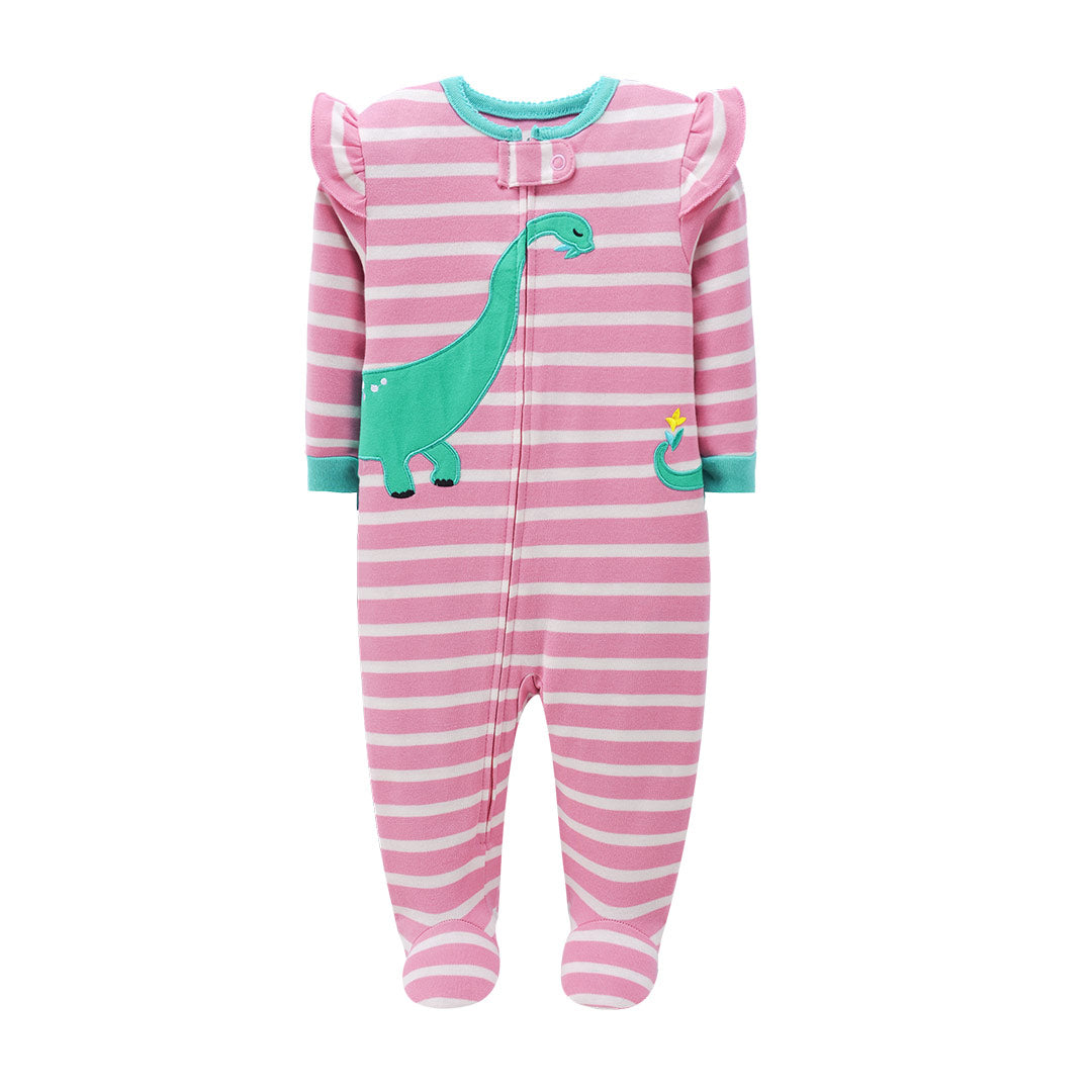 Pijama de algodón con cierre "Dino Verde"