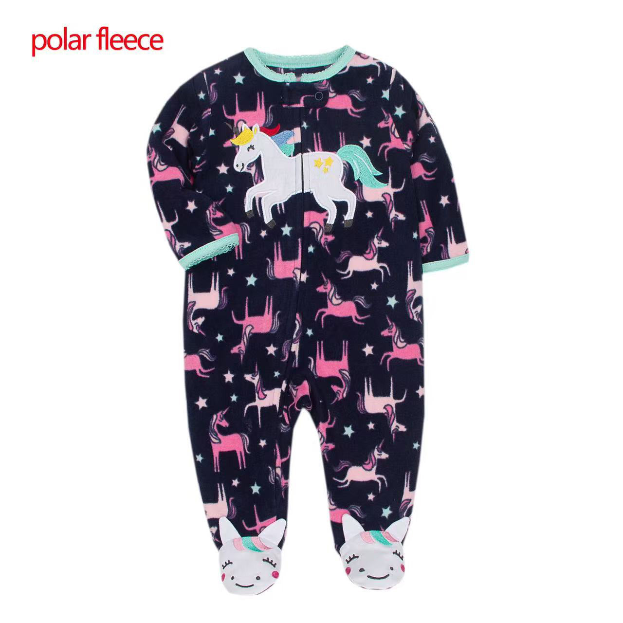 Pijama de “Arcoíris” micropolar con cierre y pie