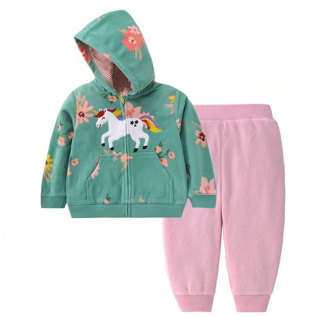 Set de 2 piezas “Unicornio”: Pantalón y Campera micropolar