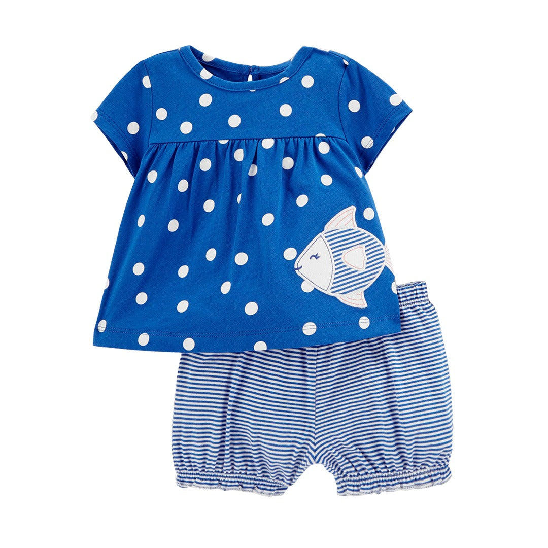 Set 2 piezas: short bombachudo y blusa de algodón