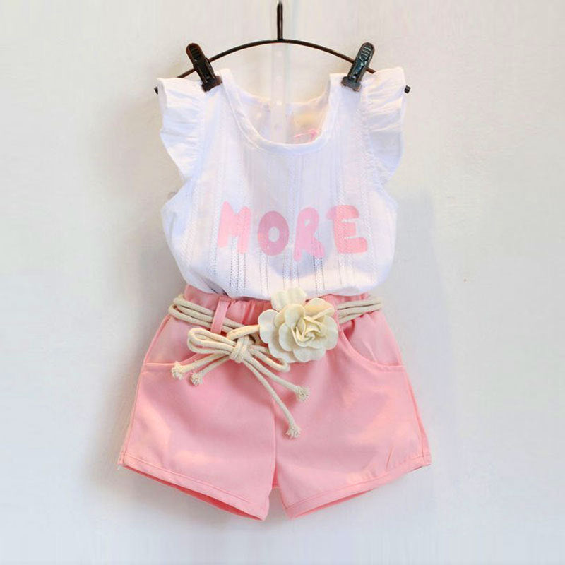 Short y remera con volados "More" Rosa