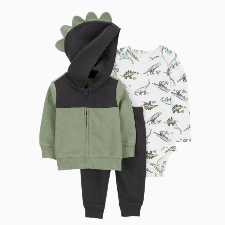 Set de 3 piezas "Dinos": Pantalón, Campera y Body de manga larga