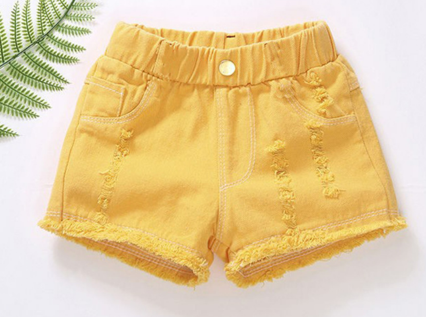 Short de jean amarillo