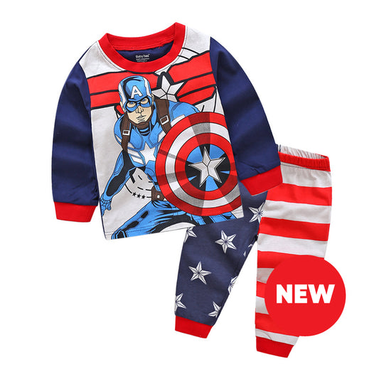 Pijama 2 piezas personajes "Capitan America": pantalón y remera manga larga