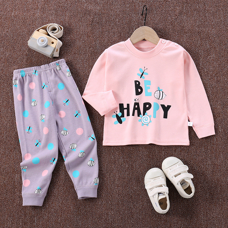 Pijama 2 piezas "Be Happy": pantalón y remera manga larga