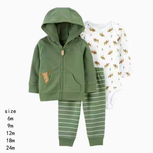 Set de 3 piezas "Reno": Pantalón, Campera y Body de manga larga