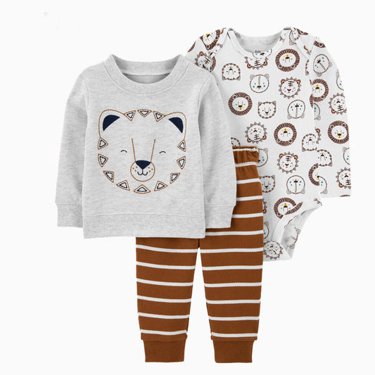 Set de 3 piezas "Tigre": Pantalón, Campera y Body de manga larga