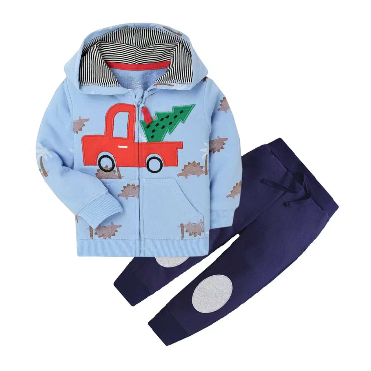 Set de 2 piezas "Camión y Pino": Pantalón y Campera
