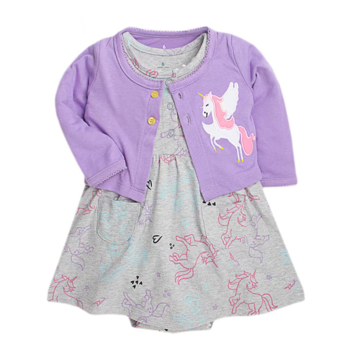 Vestido y saquito de unicornio
