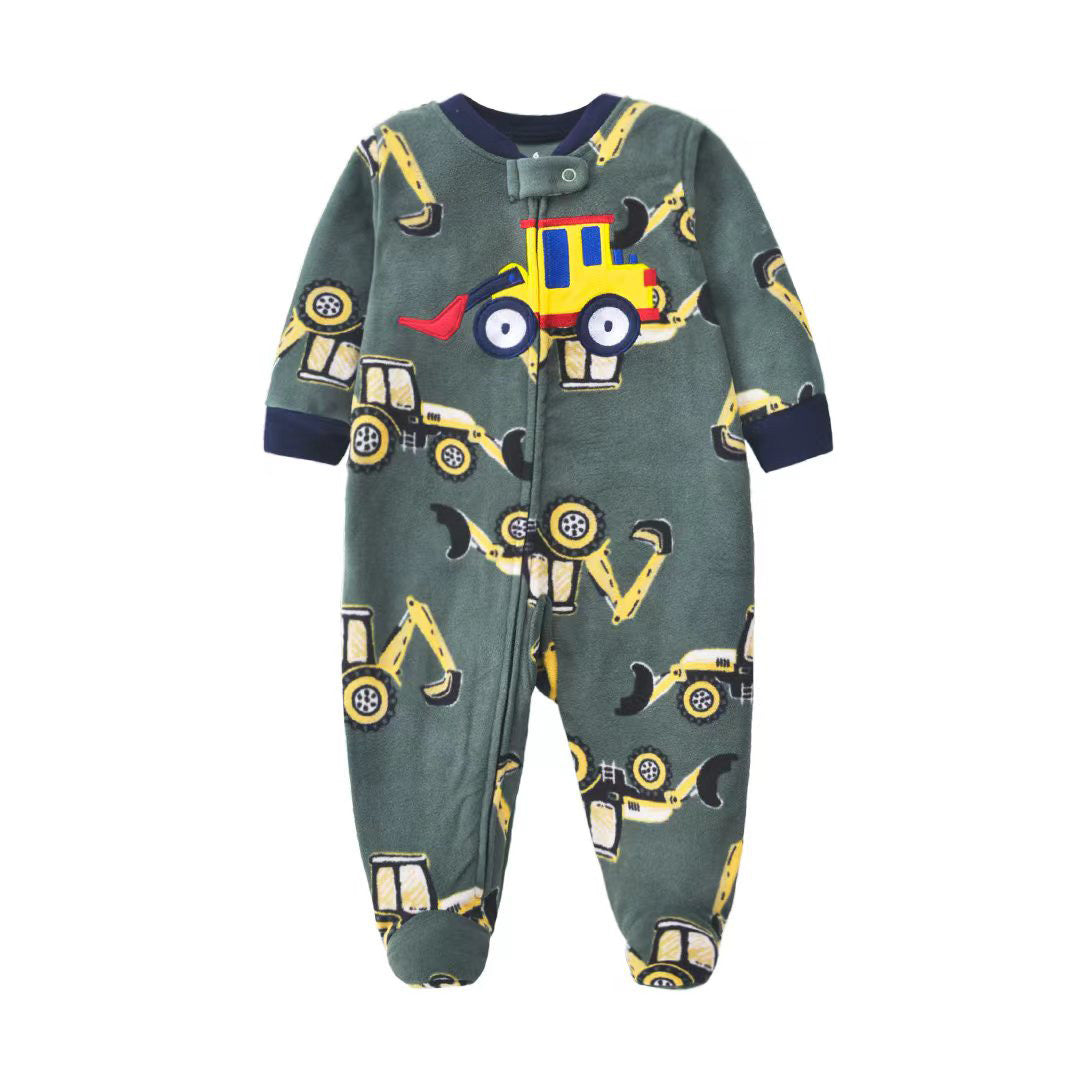 Pijama de micropolar "Máquina" con pie con cierre