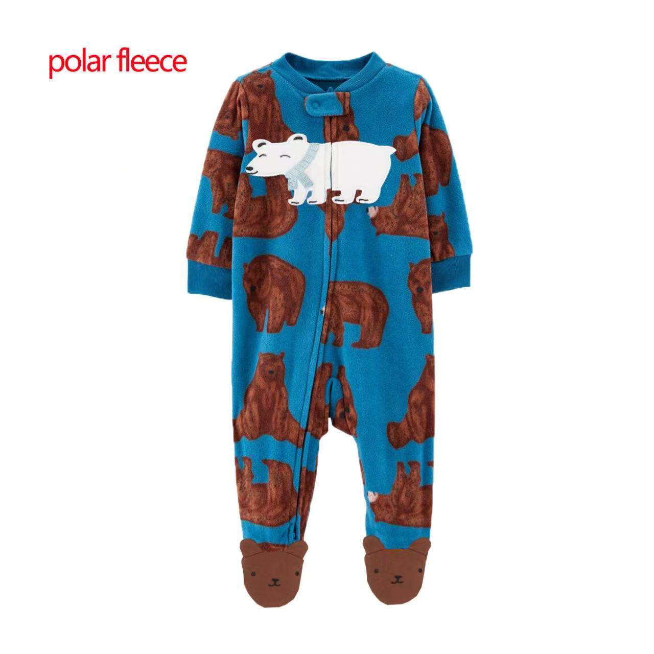 Pijama de micropolar "Oso polar" con pie con cierre