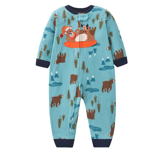 Pijama de micropolar "Osito dormilón" con pie con cierre