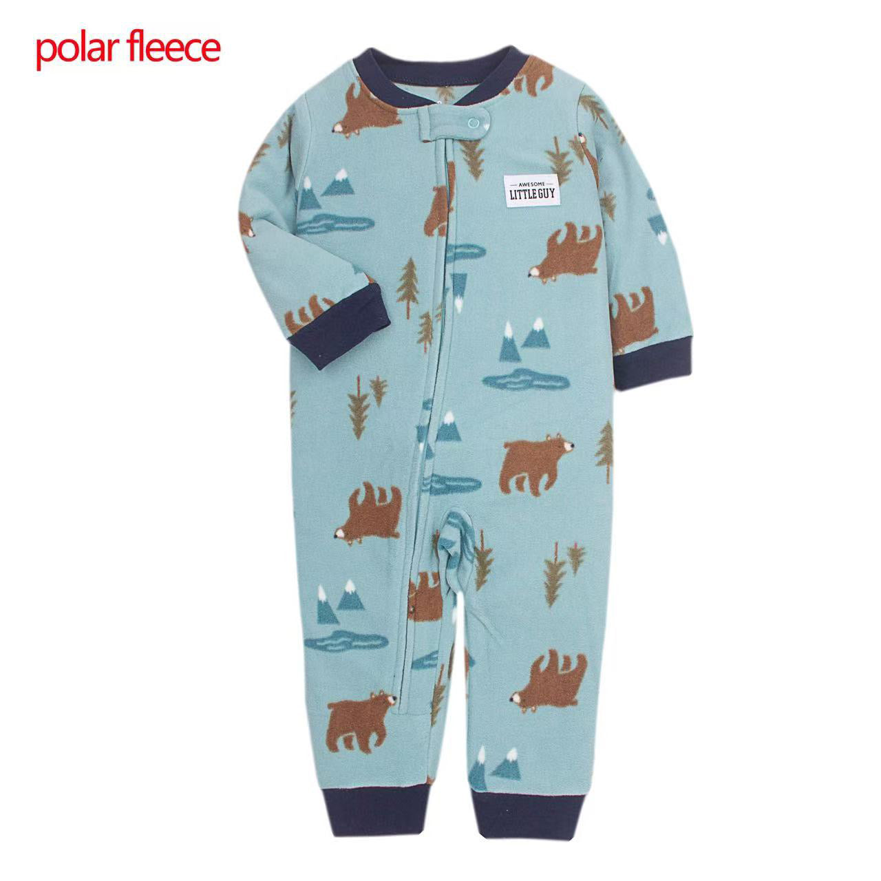 Pijama de micropolar "Pelotas" con pie con cierre