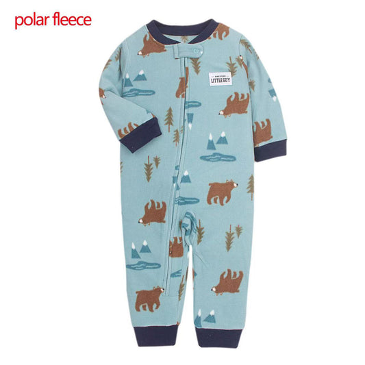 Pijama de micropolar "Pelotas" con pie con cierre