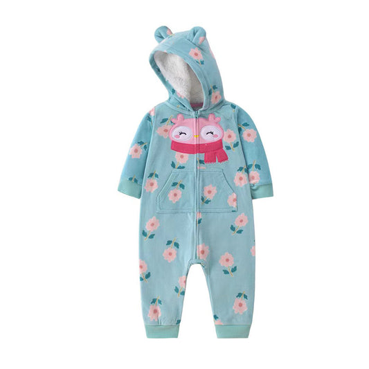 Mameluco de micropolar con capucha "Búho"