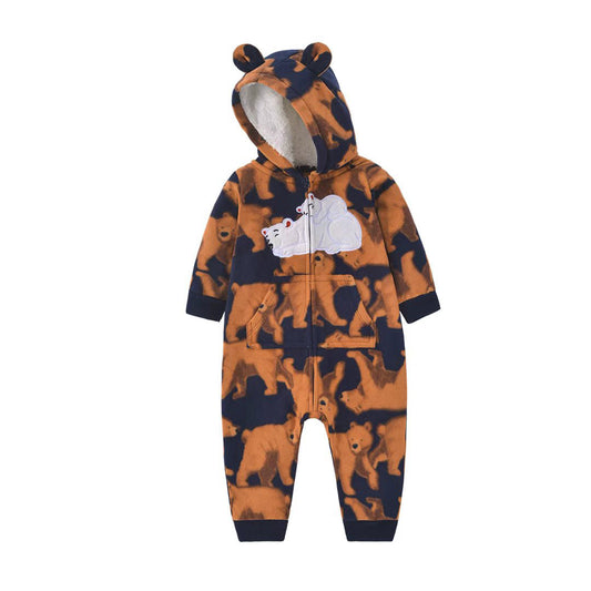 Mameluco de micropolar “Osito” con capucha