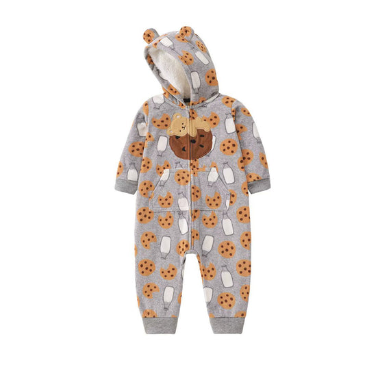 Mameluco de micropolar con capucha “Ositos"