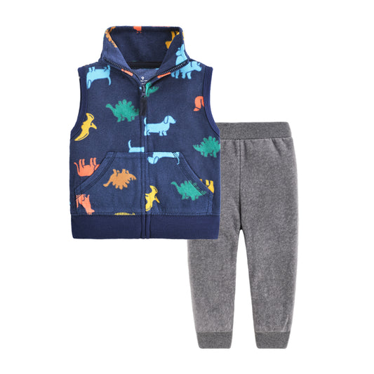 Set de 2 piezas micropolar "Animales": Pantalón y Chaleco