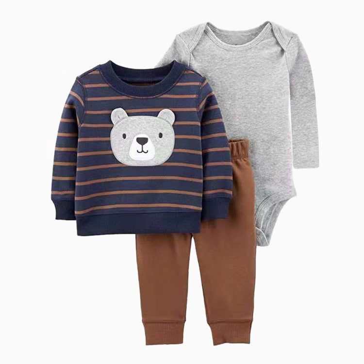 Set de 3 piezas "Oso": Pantalón, Campera y Body de manga larga